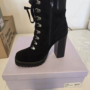Madden Girl Black Suede Women's Boots